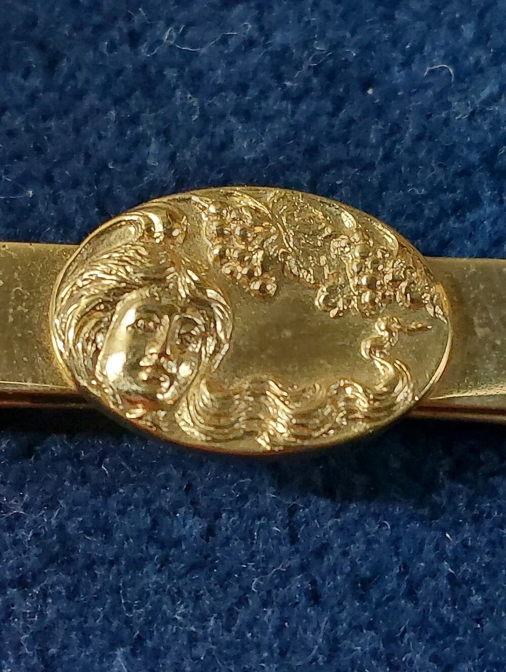 Vintage Kreisler Craft Lady Nymph Goldtone Tie Bar Clasp 3